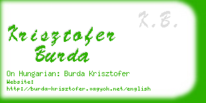 krisztofer burda business card